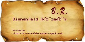 Bienenfeld Rézmán névjegykártya